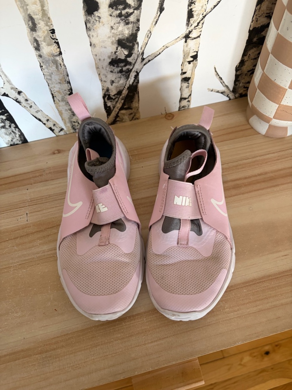 Nike Kids Pink Slip-On Sneakers with White Swoosh